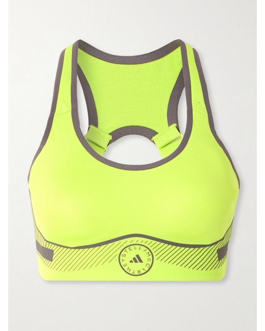 Soutien-Gorge De Sport En Tissu Recyclé Stretch Fluo Truepace Adidas By Stella McCartney en coloris Yellow