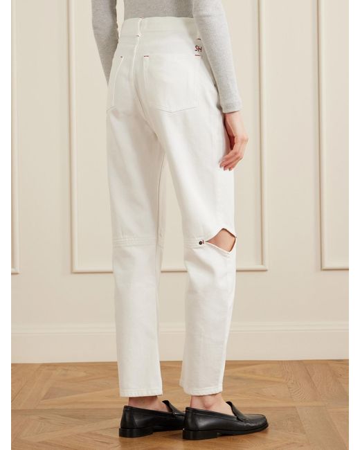 Still Here White Cowgirl Tapered Jeans