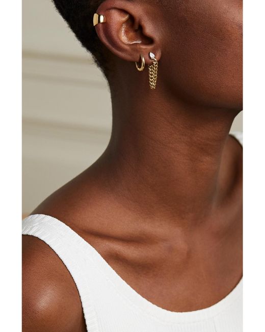Anita Ko Natural Huggies 18-Karat Hoop Earrings