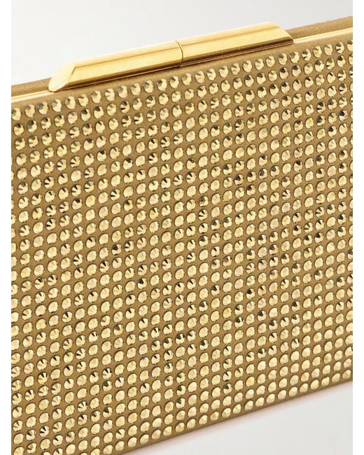 Saint Laurent Natural Midnight Clutch Aus Satin Mit Kristallen