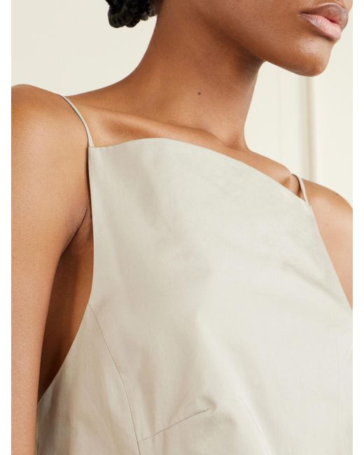 Tibi Natural Open-Back Cotton-Poplin Tank
