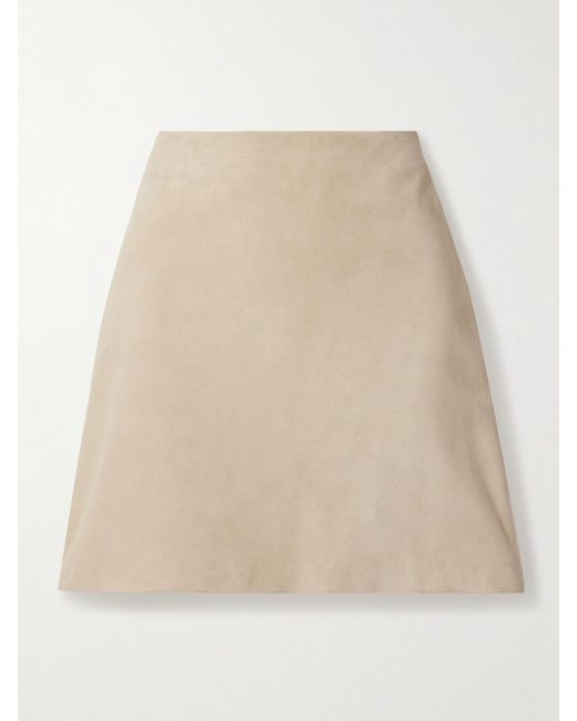 Ralph Lauren Natural Carreen Suede Mini Skirt