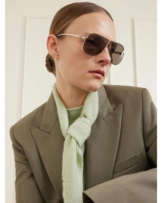 Miu Miu Natural Aviator-Style-Tone Sunglasses