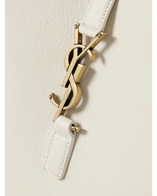 Saint Laurent White Le 5 À 7 Supple Große Schultertasche Aus Leder