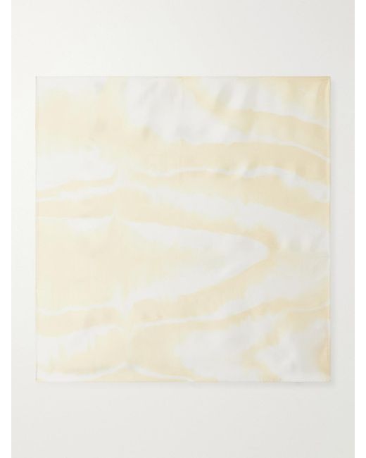 Kallmeyer White Oil Moire Printed Silk-Twill Scarf