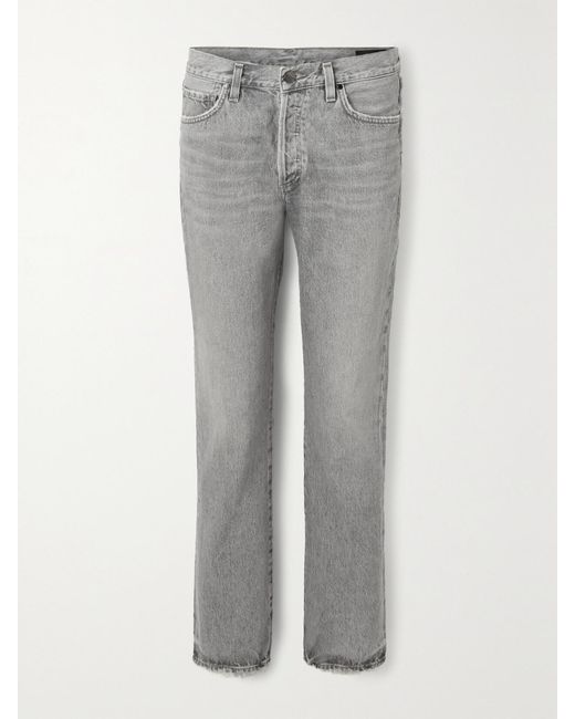 Goldsign Gray The Walcott Distressed Straight-Leg Organic Jeans