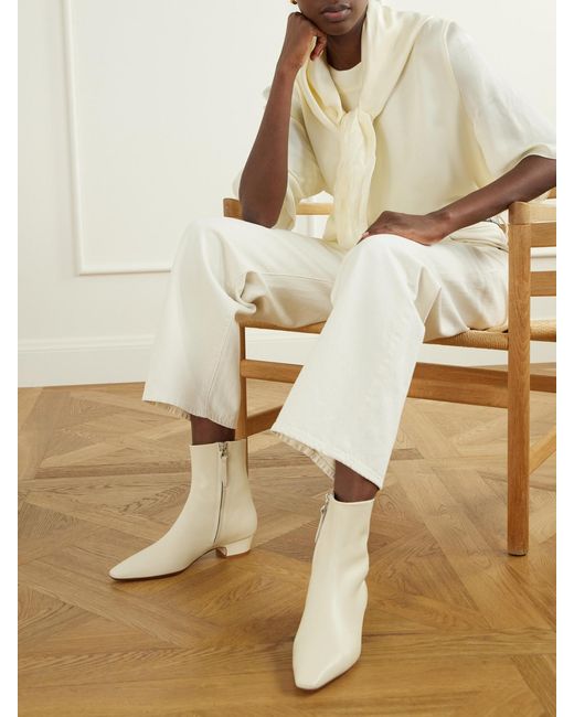 Aeyde Natural Lila Leather Ankle Boots