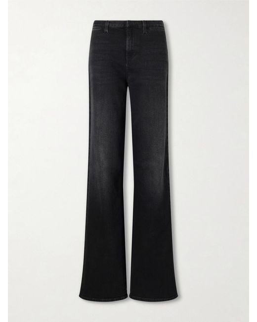 Gucci Black Low-Rise Webbing-Trimmed Straight-Leg Jeans