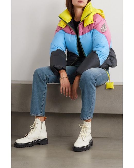 Moncler Genius Blue 1 Jw Anderson Bickly Color-Block Hooded Quilted Shell Down Jacket