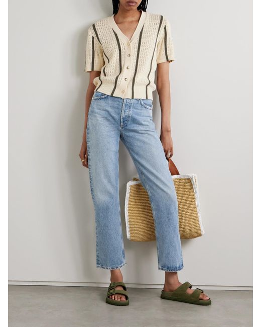 Agolde Blue '90S Pinch Waist High-Rise Straight-Leg Organic Jeans