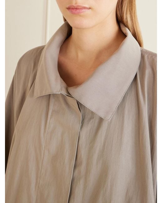 Magda Butrym Natural Scarf-Detailed Cotton-Blend Trench Coat
