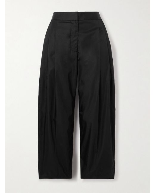 Alaïa Black Taffeta Pleated Tapered Pants