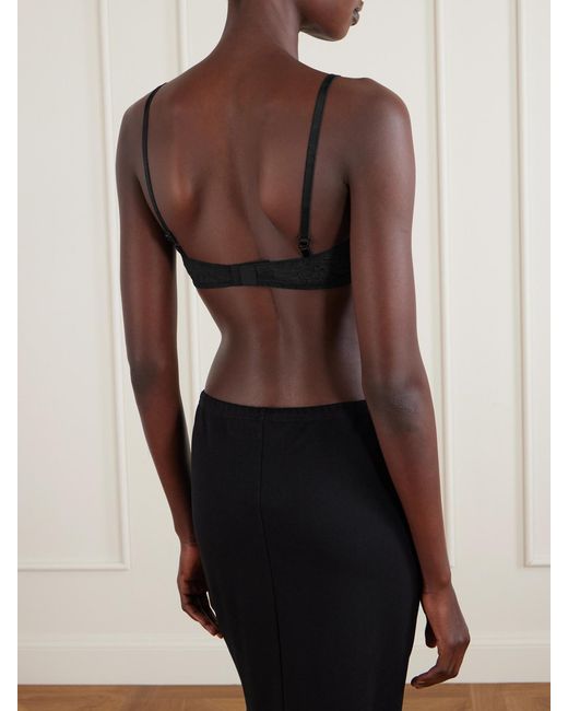 Calvin Klein Black Solen Crinkled-Organza Soft-Cup Triangle Bra