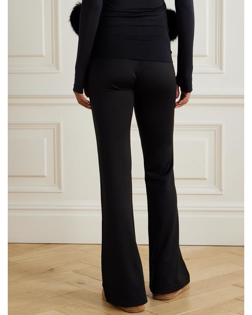Balenciaga Black Embroidered Jersey Flared Leggings