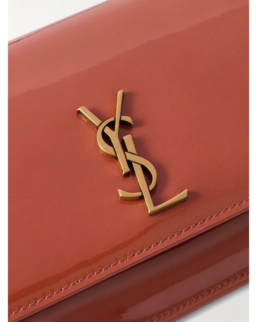 Saint Laurent White Cassandre Strap Smartphone-Hülle Aus Leder