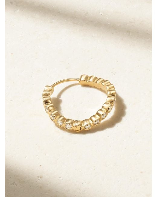 Sophie Bille Brahe Natural Courant D'Ensemble 18-Karat Recycled Diamond Single Hoop Earring