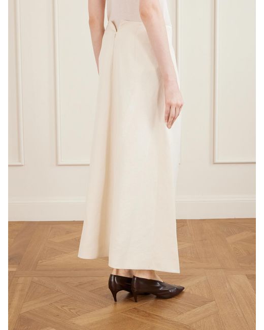 Khaite Natural Tal Woven Midi Skirt