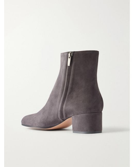 Gianvito Rossi Gray Joelle 45 Suede Ankle Boots