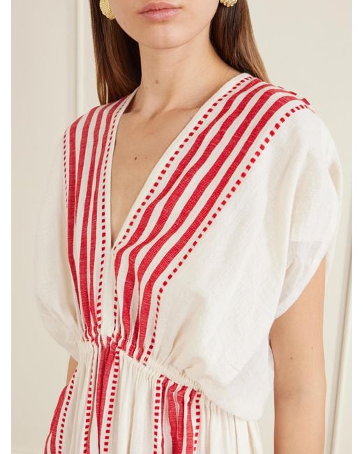 Lemlem Pink Leila Cotton-Gauze Midi Dress