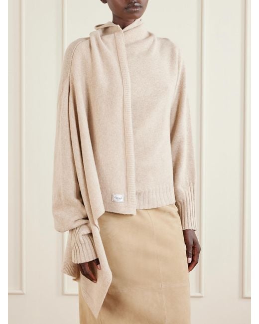 The Attico Natural Draped Wool Sweater
