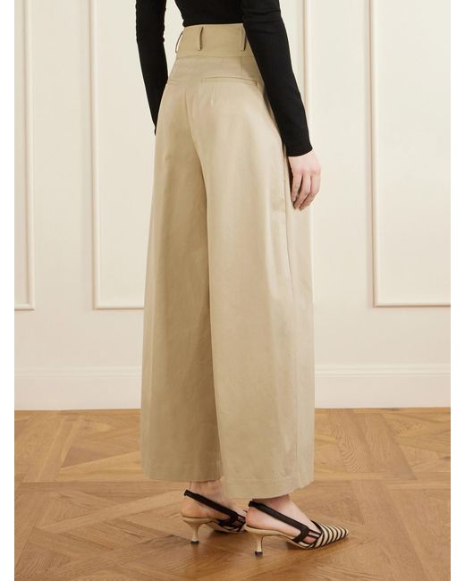 Altuzarra Natural Wilson Pleated Wide-Leg Cotton Pants