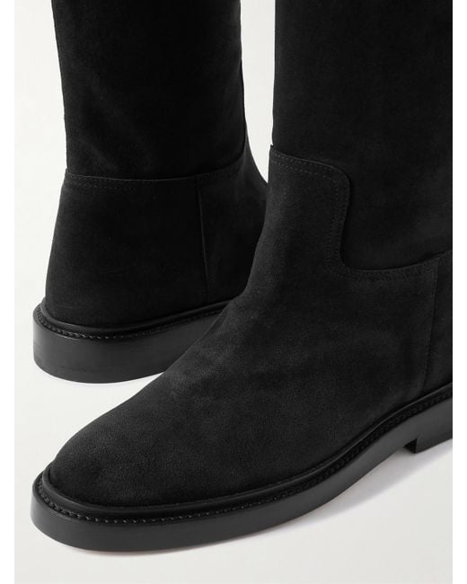 LEGRES Black 80 Suede Knee Boots