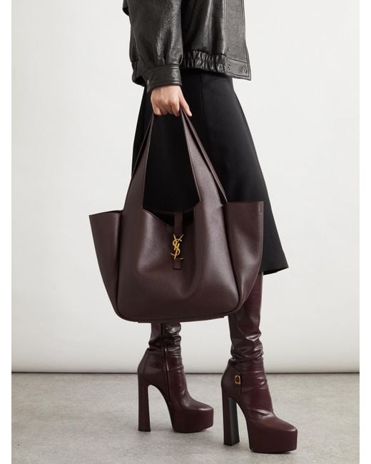 Saint Laurent Purple Le 5 À 7 Bea Leather Tote