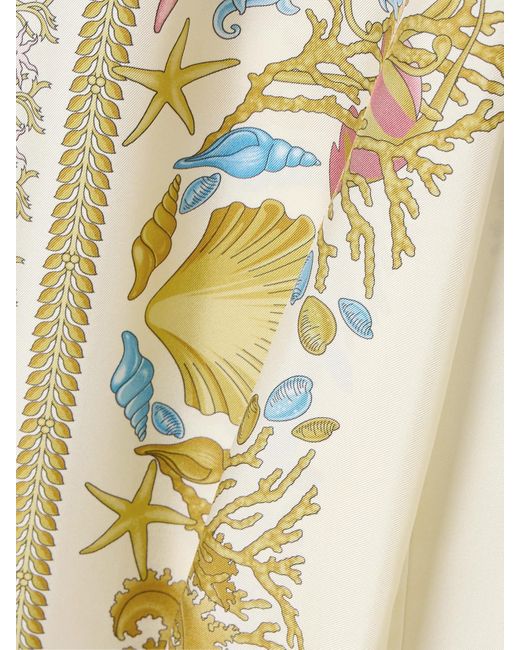 Versace Metallic Hose Mit Weitem Bein Aus Bedrucktem Seiden-Twill