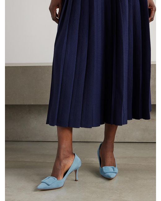 Escarpins En Daim À Boucles Maysale 70 Manolo Blahnik en coloris Blue