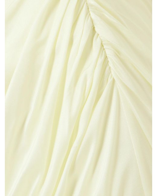 Galvan White Schulterfreies Maxikleid Aus Stretch-Jersey Mit Raffungen