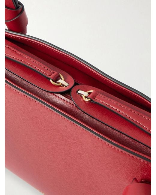 Neous Red Aries East West Leather Tote