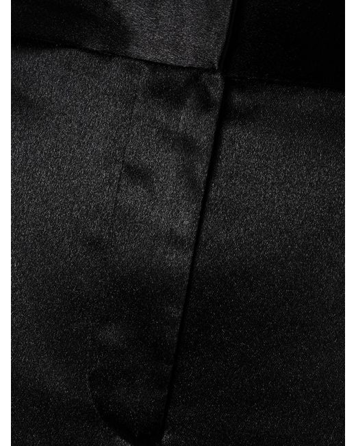Ulla Johnson Black Ollie Satin Straight-Leg Pants