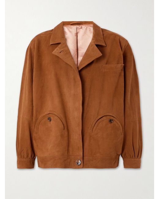 Blazé Milano Brown Cleo Bomberjacke Aus Veloursleder