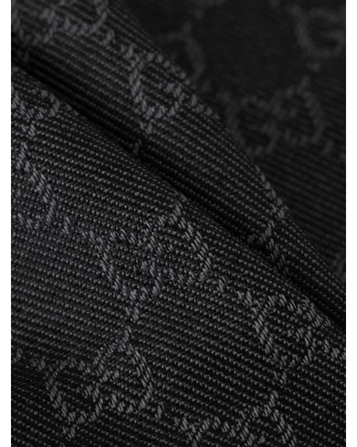 Gucci Black Frayed Wool-Jacquard Scarf
