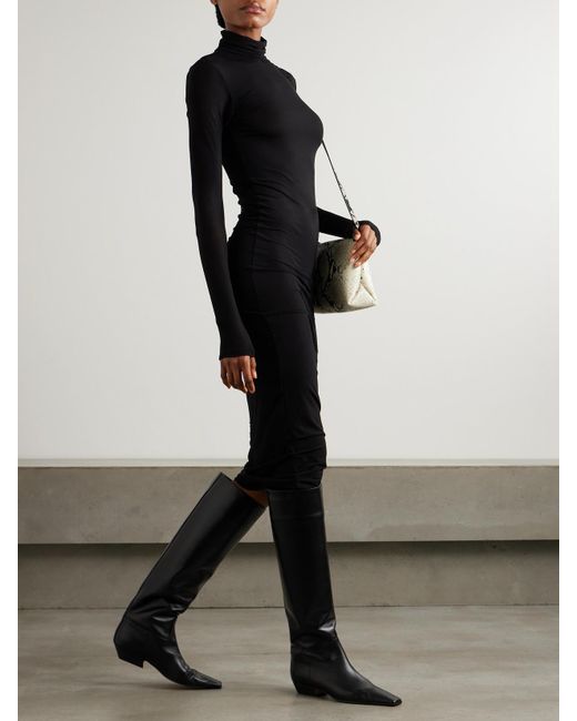 Isabel Marant Black Vanessa Stretch-Jersey Turtleneck Midi Dress