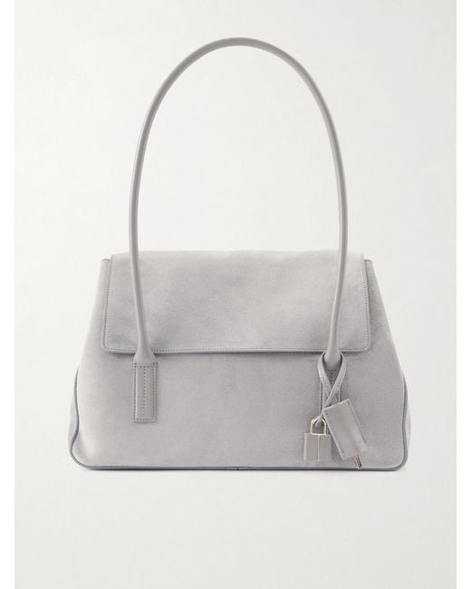 Tom Ford Gray Suede Shoulder Bag