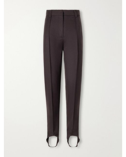 Stella McCartney Brown Tapered Wool-Flannel Stirrup Pants
