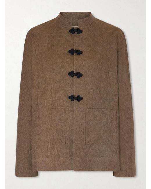 Rohe Brown Mandarin Linen-Twill Jacket