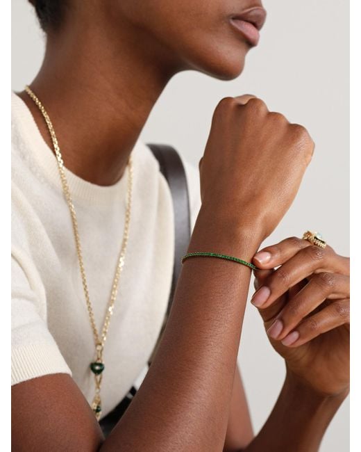 Sydney Evan Natural 14-Karat Emerald Tennis Bracelet
