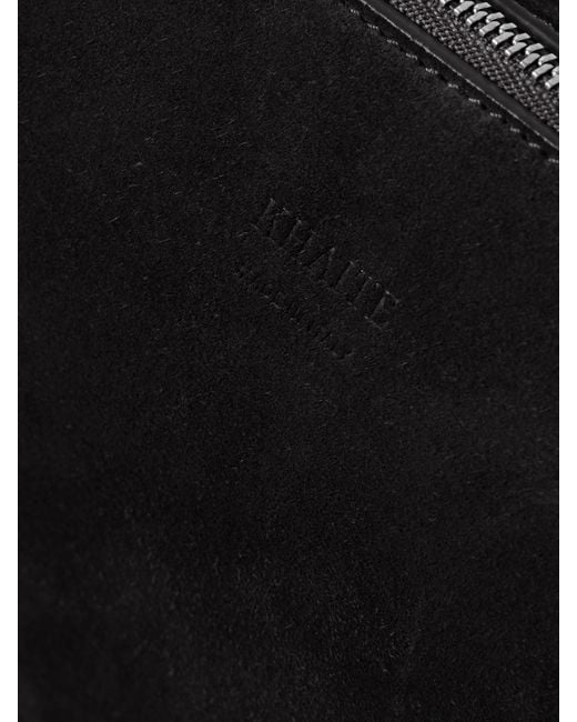 Khaite Black Lina Medium Suede Shoulder Bag