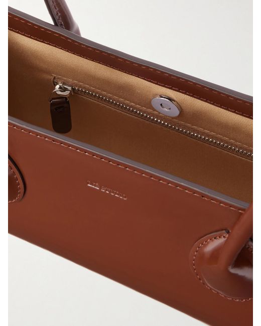 LIE STUDIO Brown The Lou Patent-Leather Bag