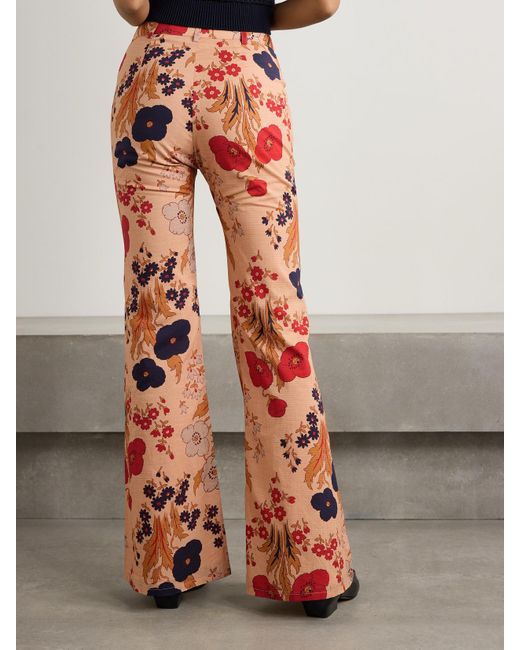 Alix Of Bohemia Pink Bunny Schlaghose Aus Baumwoll-Voile Mit Blumenprint Und Zierperlen