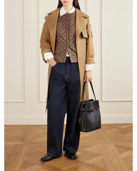 Max Mara Brown Cropped Padded Quilted Shell Jacket