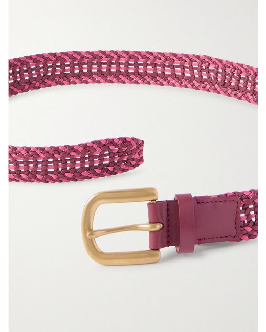 Gabriela Hearst Pink Sam Woven Leather Belt