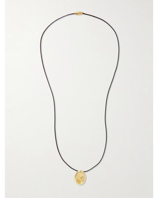 YSSO White Aesop-Plated And Cord Necklace
