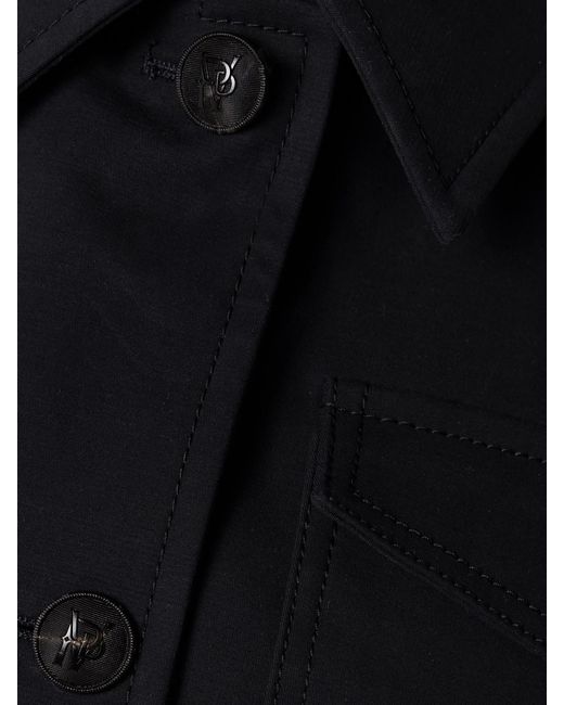 Veronica de Piante Black Amelia Belted Cotton-Blend Jacket