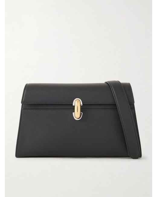 SAVETTE Black Symmetry Textured-Leather Shoulder Bag