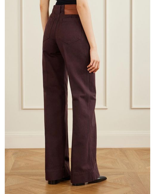 Victoria Beckham Purple Alina High-Rise Wide-Leg Jeans