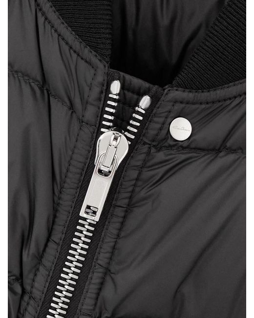 Rick Owens Black Padded Shell Bomber Jacket
