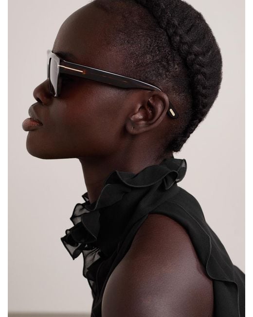 Tom Ford Black Cyrus Square-Frame Acetate Sunglasses